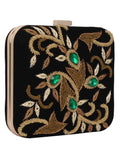 Vista Embellished Velvet Box Clutch