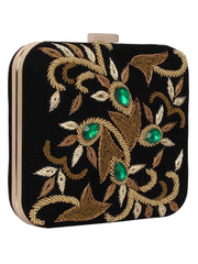 Vista Embellished Velvet Box Clutch