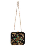 Vista Embellished Velvet Box Clutch