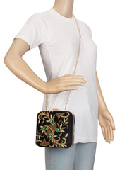 Vista Embellished Velvet Box Clutch