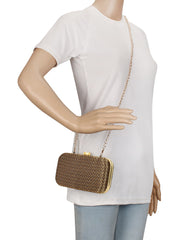 Tulle Textured Faux Silk Clutch