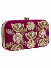 Adorn Sequines Embellished Velvet Clutch