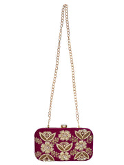Adorn Sequines Embellished Velvet Clutch