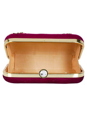 Adorn Sequines Embellished Velvet Clutch