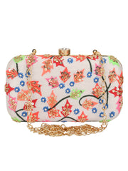 Adorn Embroidered Faux Silk Clutch