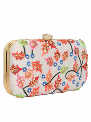 Adorn Embroidered Faux Silk Clutch
