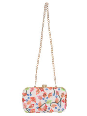 Adorn Embroidered Faux Silk Clutch