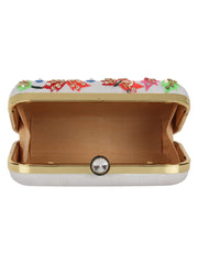 Adorn Embroidered Faux Silk Clutch