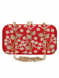 Adorn Embellished Faux Silk Clutch