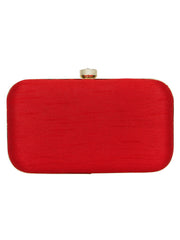 Adorn Embellished Faux Silk Clutch