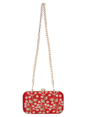 Adorn Embellished Faux Silk Clutch