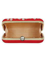 Adorn Embellished Faux Silk Clutch