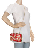 Adorn Embellished Faux Silk Clutch