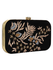 Adorn Embroidered Velvet Clutch