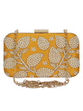 Adorn Embellished Faux Silk Clutch