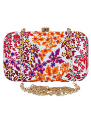 Adorn Embroidered Faux Silk Clutch