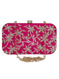 Adorn Embellished Faux Silk Clutch