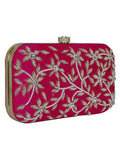 Adorn Embellished Faux Silk Clutch