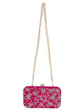 Adorn Embellished Faux Silk Clutch