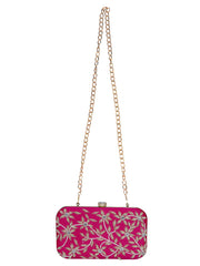 Adorn Embellished Faux Silk Clutch