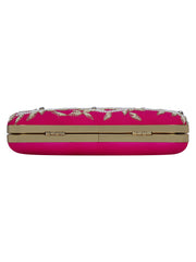 Adorn Embellished Faux Silk Clutch