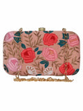 Adorn Embroidered Faux Silk Clutch