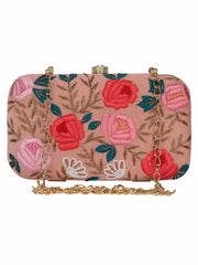 Adorn Embroidered Faux Silk Clutch