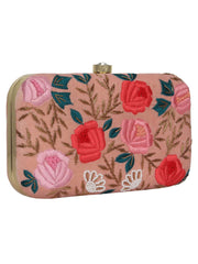 Adorn Embroidered Faux Silk Clutch