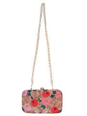 Adorn Embroidered Faux Silk Clutch