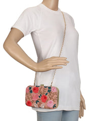 Adorn Embroidered Faux Silk Clutch