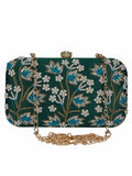 Adorn Embroidered Faux Silk Clutch