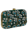 Adorn Embroidered Faux Silk Clutch