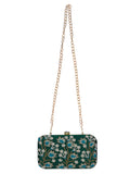 Adorn Embroidered Faux Silk Clutch