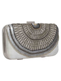 Adorn Sequines Embellished Faux Silk Clutch