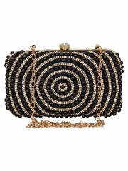 Adorn Embellished Faux Silk Clutch