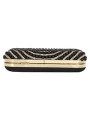 Adorn Embellished Faux Silk Clutch