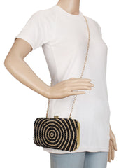 Adorn Embellished Faux Silk Clutch
