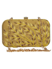 Adorn Embroidered Faux Silk Clutch