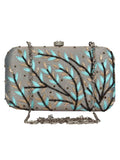 Adorn Embroidered Faux Silk Clutch