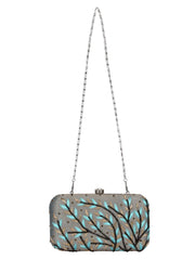 Adorn Embroidered Faux Silk Clutch