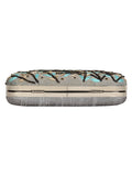 Adorn Embroidered Faux Silk Clutch