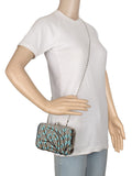 Adorn Embroidered Faux Silk Clutch
