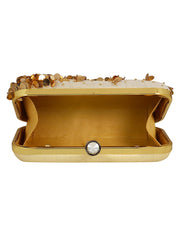 Spiffy Embellished Faux Silk Clutch