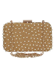 Adorn Embellished Faux Silk Clutch