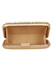Adorn Embellished Faux Silk Clutch