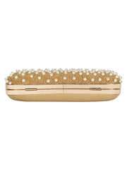 Adorn Embellished Faux Silk Clutch