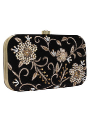 Adorn Sequines Embellished Velvet Clutch