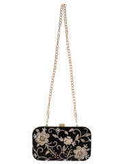 Adorn Sequines Embellished Velvet Clutch