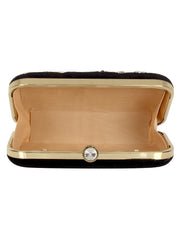 Adorn Sequines Embellished Velvet Clutch