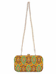 Adorn Embroidered Faux Silk Clutch